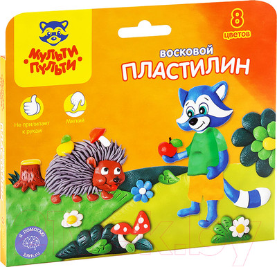 Пластилин восковой Мульти-пульти Енот в лесу / ВП_11056 (8цв)