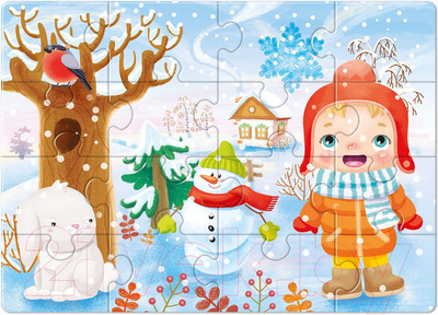 Развивающая игра Baby Toys First Puzzle Времена года. Зима / 04158 (16эл)