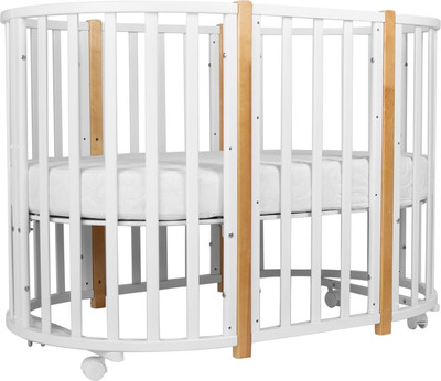 Детская кровать-трансформер INDIGO Born 7 в 1 (белый/натуральный)