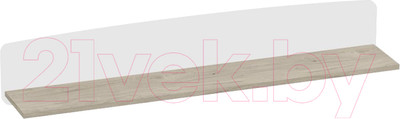 Полка Мебельград Калгари (дуб натуральный светлый/белый матовый)