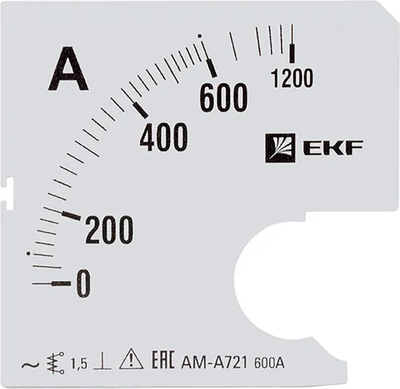 Шкала для амперметра EKF PROxima Для A721 600/5А-1.5 / s-a721-600