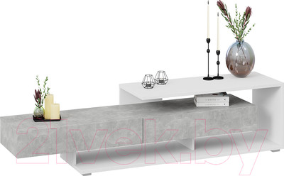 Тумба ТриЯ Монтана TV-4 (белый/ателье светлый глянец)
