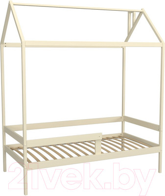 Стилизованная кровать детская Можга Р424Э с бортиком (слоновая кость эмаль)