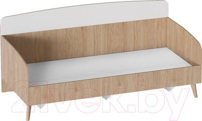 Кровать-тахта Мебельград Калгари 90x200 (дуб натуральный светлый/белый матовый)