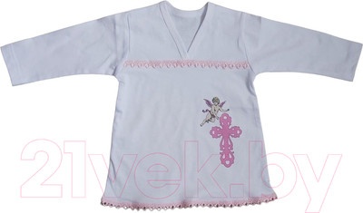 Крестильная рубашка Три Медведя 367К (р.44/68, розовый)