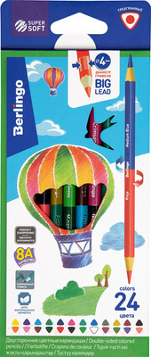 Набор цветных карандашей Berlingo SuperSoft. Duo / SSD0124 (24цв)