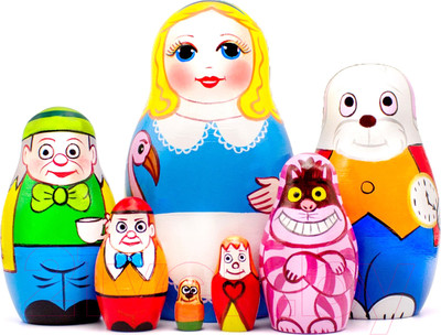 Матрешка сувенирная Брестская Фабрика Сувениров Алиса в Стране Чудес / 7133