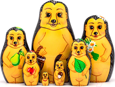 Матрешка сувенирная Брестская Фабрика Сувениров Ежики Матрешки / 7164