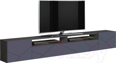 Тумба Олмеко Прага с фрезеровкой (диамант серый/софт графит)