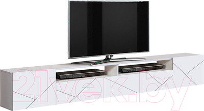 Тумба Олмеко Прага с фрезеровкой (белый/софт белый)