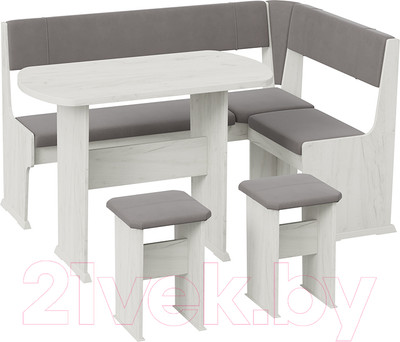 Обеденная группа ТриЯ Рио (дуб крафт белый/микровелюр Duna Steel)