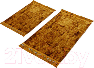 Набор ковриков для ванной и туалета Karven Buket Sacakli / KV 416 (Cikolata/шоколад)