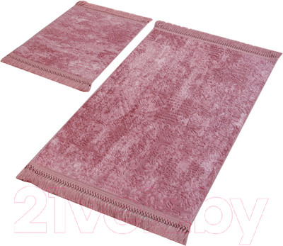 Набор ковриков для ванной и туалета Karven Buket Sacakli / KV 416 (Pudra/пудра)