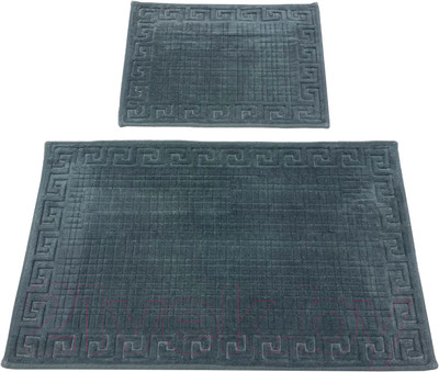 Набор ковриков для ванной и туалета Karven Grek / KV 419 (Koyu Gri/темно-серый)