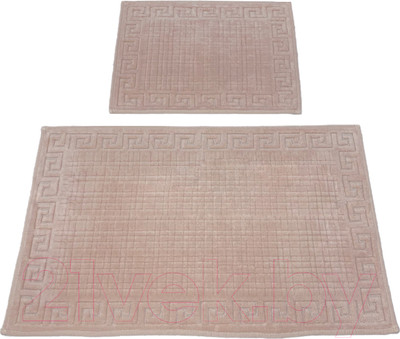 Набор ковриков для ванной и туалета Karven Grek / KV 419 (Pudra/пудра)