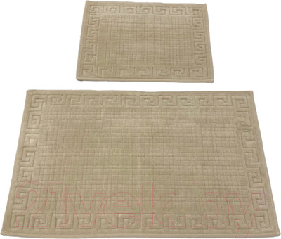 Набор ковриков для ванной и туалета Karven Grek / KV 419 (Vizon/светло-бежевый)