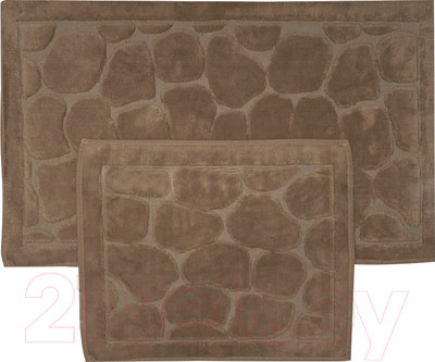 Набор ковриков для ванной и туалета Karven Tas / KV 427 (Acik Kahve/кофейный)