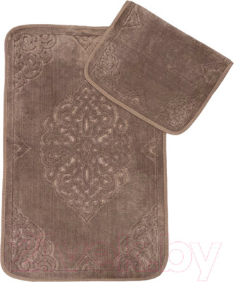 Набор ковриков для ванной и туалета Karven Ala / KV 423 (Eko Hali Rengi/темно-бежевый)