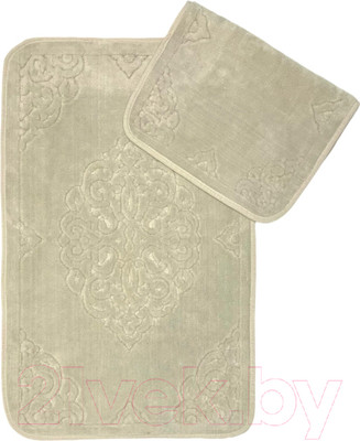 Набор ковриков для ванной и туалета Karven Ala / KV 423 (Vizon/светло-бежевый)