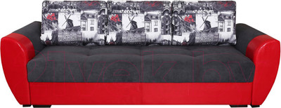 Диван Lama мебель Пингвин-3/6 (Bahama Grafit/Marvel Red/Amsterdam Grafit)