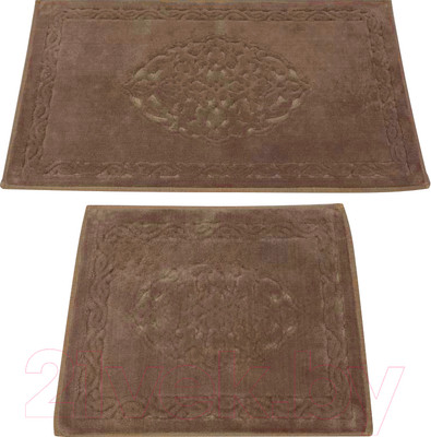 Набор ковриков для ванной и туалета Karven Osmanli / KV 115 (Eko Hali Rengi/темно-бежевый)