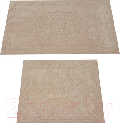 Набор ковриков для ванной и туалета Karven Osmanli / KV 115 (Pudra/пудра)