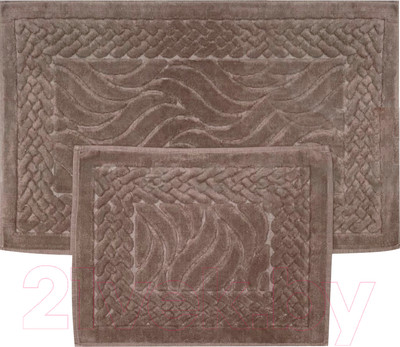 Набор ковриков для ванной и туалета Karven Ruya / KV 106 (Acik Kahve/кофейный)