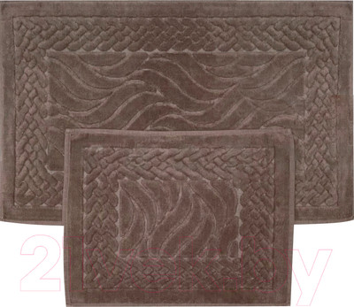 Набор ковриков для ванной и туалета Karven Ruya / KV 106 (Eko Hali Rengi/темно-бежевый)