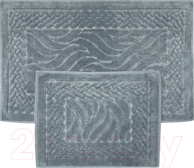 Набор ковриков для ванной и туалета Karven Ruya / KV 106 (Gri/серый)