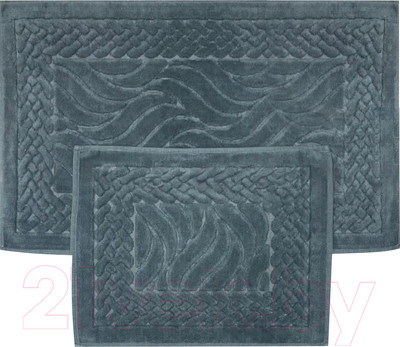 Набор ковриков для ванной и туалета Karven Ruya / KV 106 (Koyu Gri/темно-серый)