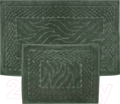 Набор ковриков для ванной и туалета Karven Ruya / KV 106 (Koyu Yesil/хаки)