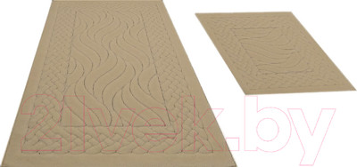 Набор ковриков для ванной и туалета Karven Ruya / KV 106 (Vizon/светло-бежевый)