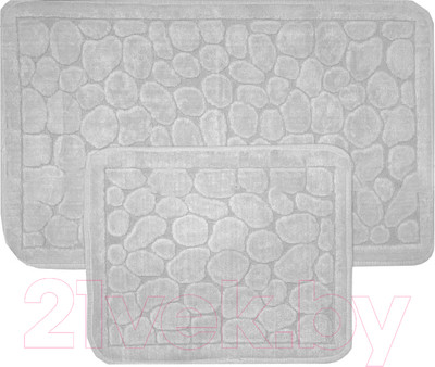 Набор ковриков для ванной и туалета Karven Stone / KV 110 (Gri/серый)