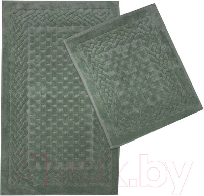 Набор ковриков для ванной и туалета Karven Zerguven / KV 111 (Koyu Yesil/хаки)