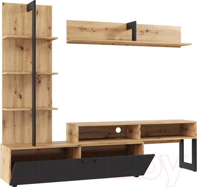 Стенка НК Мебель Juno / 71296595 (дуб артизан/черный)