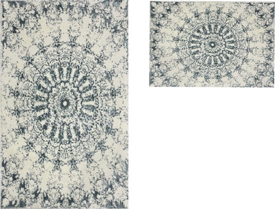 Набор ковриков для ванной и туалета Zebra Casa Giovann / KV 265 (Ekru/Mavi/молочный/голубой)