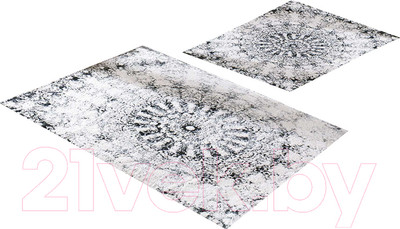 Набор ковриков для ванной и туалета Zebra Casa Giovann / KV 265 (Koyu Gri/темно-серый/серый)