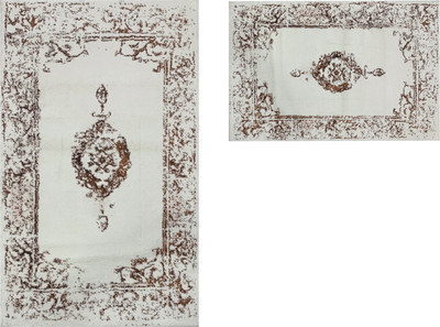 Набор ковриков для ванной и туалета Zebra Casa Karsten / KV 267 (Ekru/Bakir/экрю/медный)