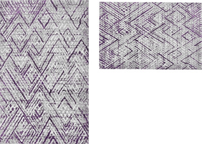 Набор ковриков для ванной и туалета Zebra Casa Kerry / KV 269 (Beyaz/Mor/белый/фиолетовый)