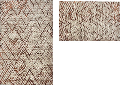 Набор ковриков для ванной и туалета Zebra Casa Kerry / KV 269 (Ekru/Bakir/экрю/медный)