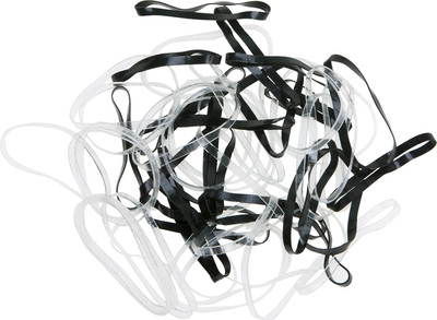 Набор резинок для волос Dewal RES-032 силиконовые (50шт, черный/белый)