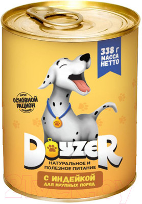 Влажный корм для собак Doyzer Для крупных пород с индейкой (338г)