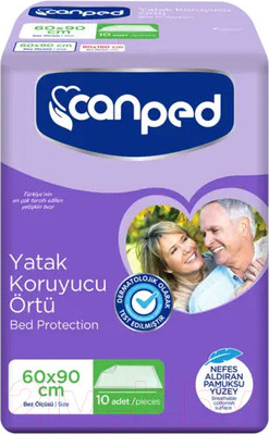 Набор пеленок одноразовых впитывающих Canped Underpads Fluff (60x90, 10шт)