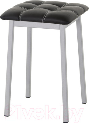 Табурет AMC Comfort 7К5.1 (кожзам черный/серебристый)