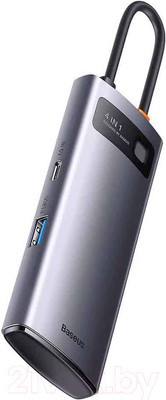 USB-хаб Baseus Metal Gleam 4в1 / WKWG070013 (серый)