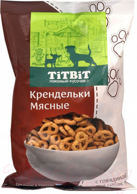 Лакомство для собак TiTBiT Крендельки мясные с говядиной печенье (500г)