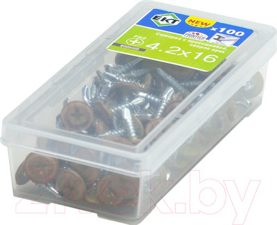 Саморез ЕКТ С прессшайбой Printech 4.2х16 сверло / B009405 (100шт, орех)