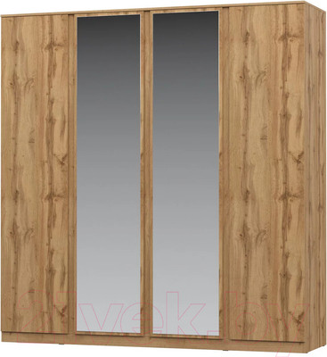 Шкаф НК Мебель Stern 4-х дверный с зеркалом / 72676509 (дуб вотан)