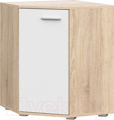 Тумба НК Мебель Fun КД-5 угловой / 71336959 (дуб сонома/белый)