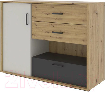 Тумба НК Мебель Kubo КМ-120 / 71705624 (артизан/черный/серый)